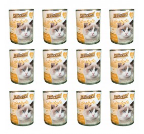 Pack of 12 - Princess Maintenance Lifestyle Chunks Adult Complete Cat Food with Chicken and Turkey 405g